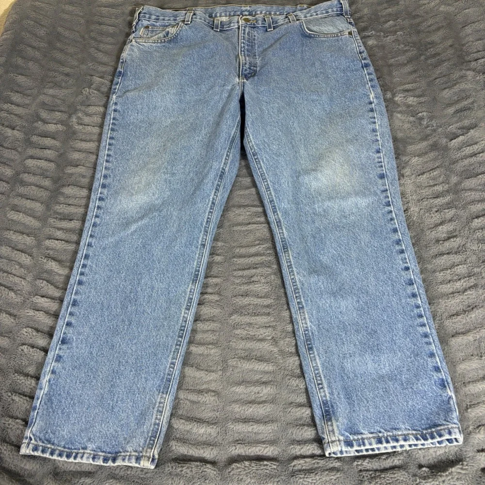 Carhartt B18-STW Mens 44x30 Traditional Fit Straight Leg Stonewash Blue Jeans